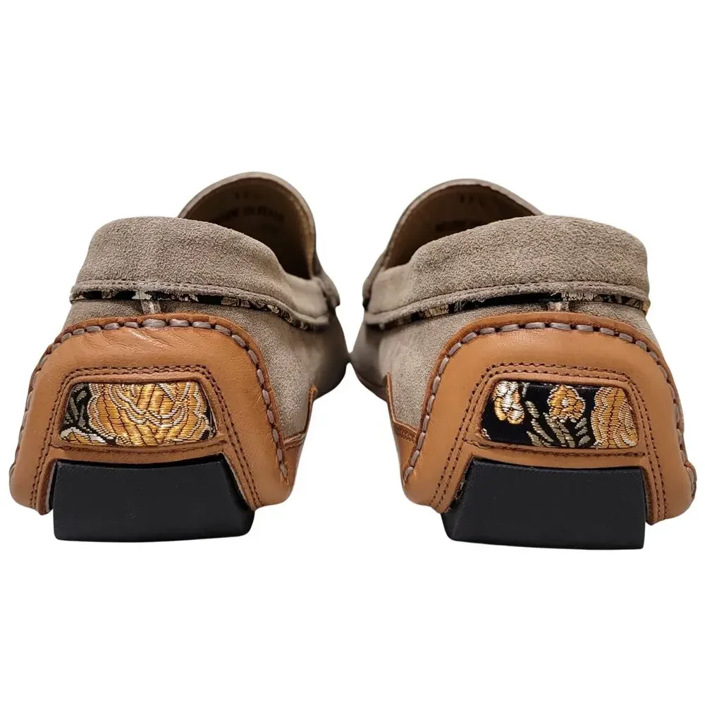 Taft Men Luke Slip On Penny Driving Loafers Size US 11.5D Taupe Brown Suede